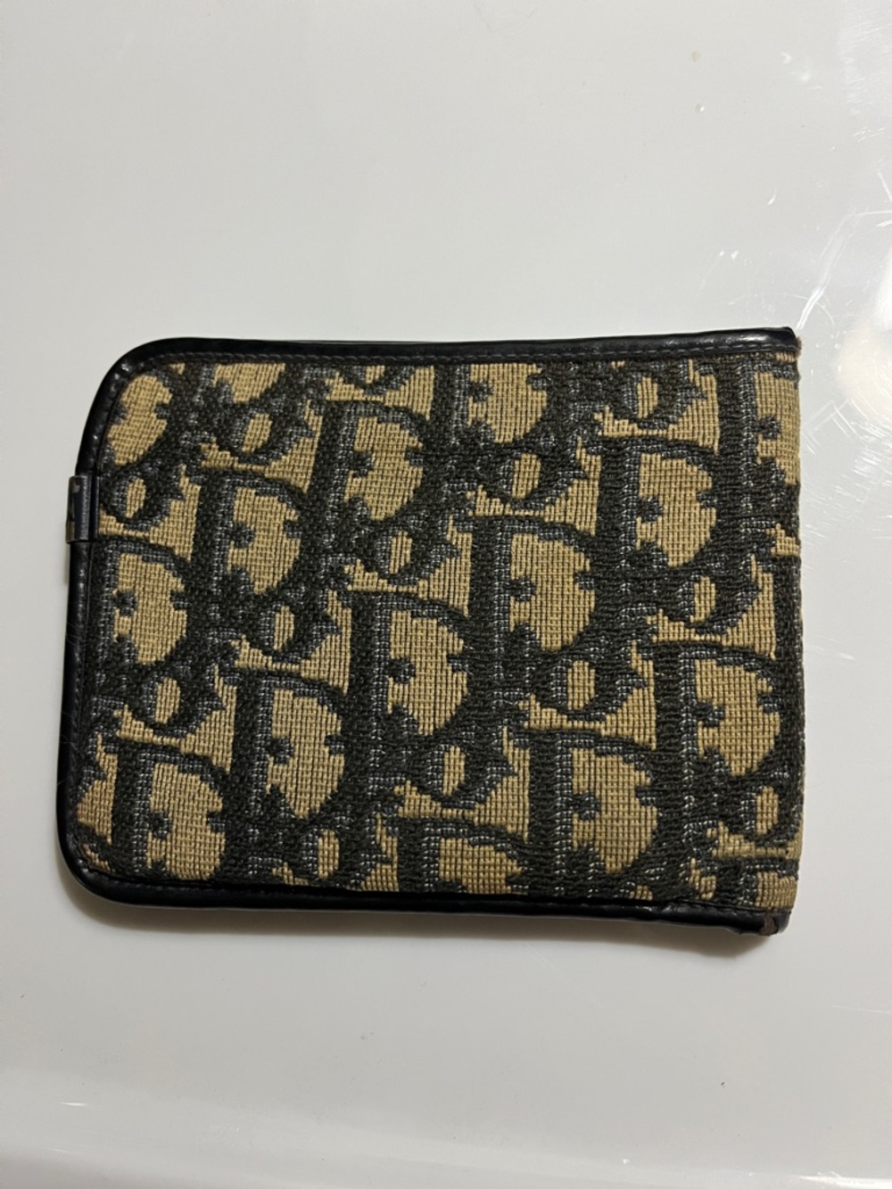 Dior Monogram Zip Wallet in Beige and Black - Picture 3 of 3